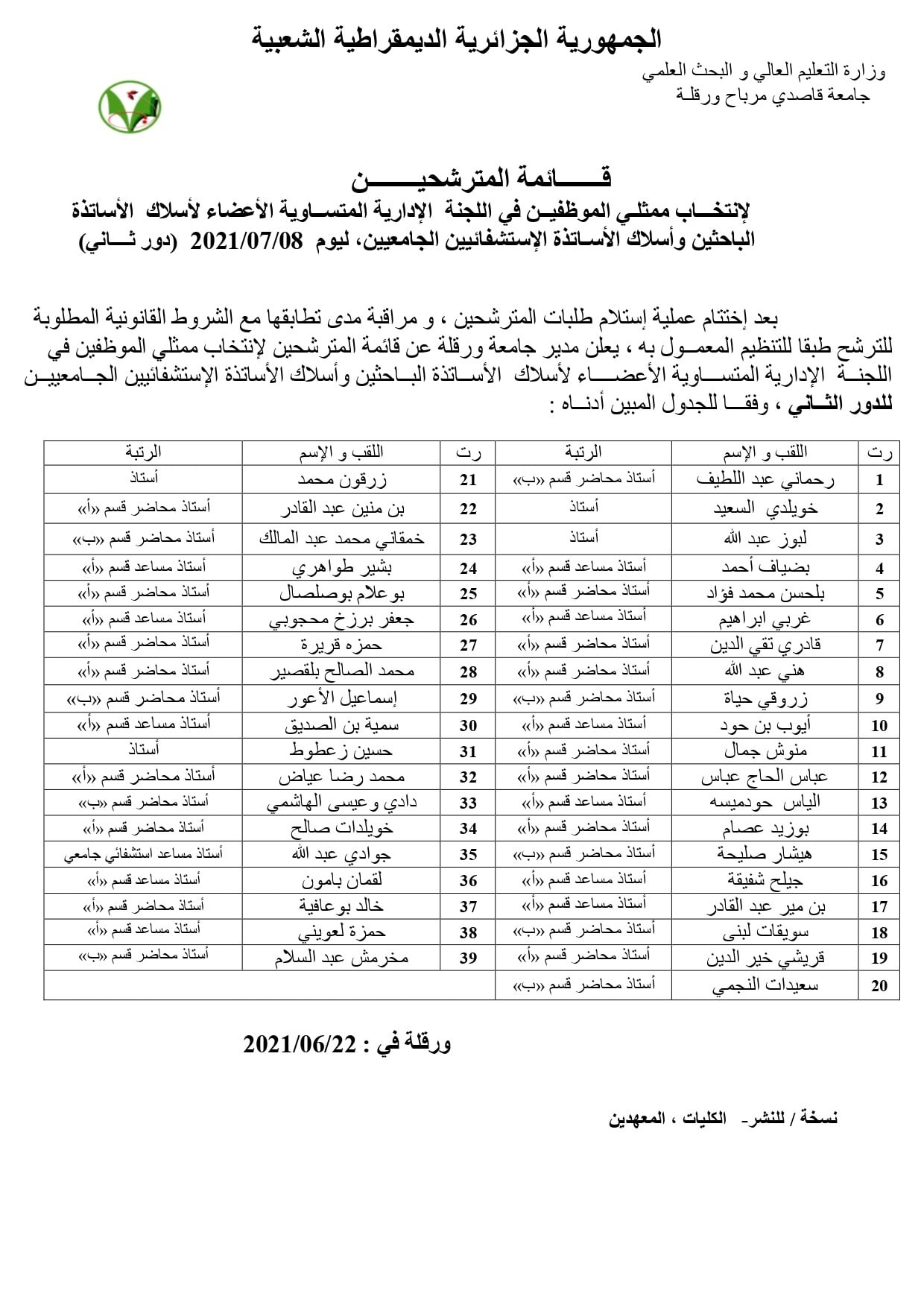 قائمة المترشحين لإنتخاب ممثلي الأساتذة دور 2 1 page 0001 min
