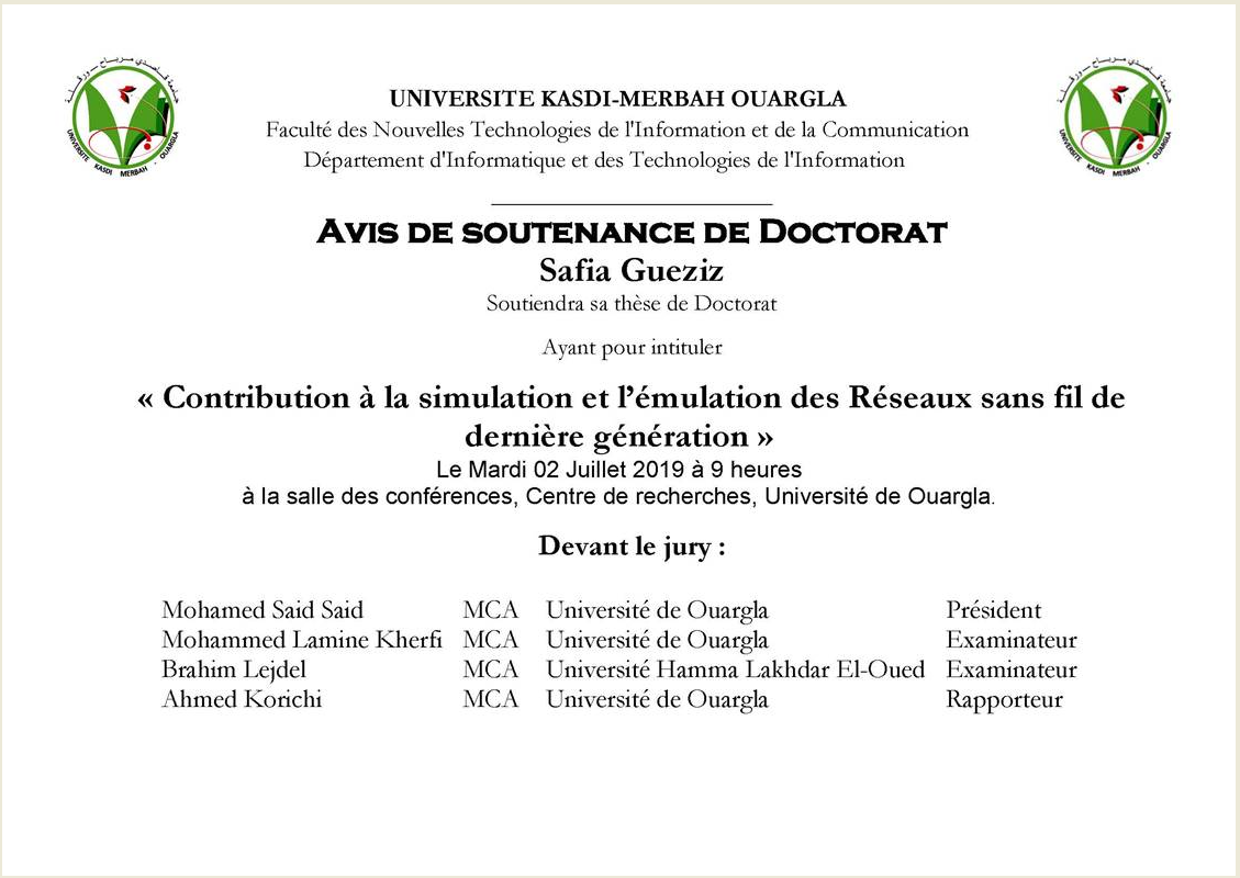 soutenance de These de doctorat Safia Guezzize