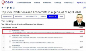 ترتيب أحسن 3 باحثين في مجال العلوم الاقتصادية بالجزائر أفريل 2020