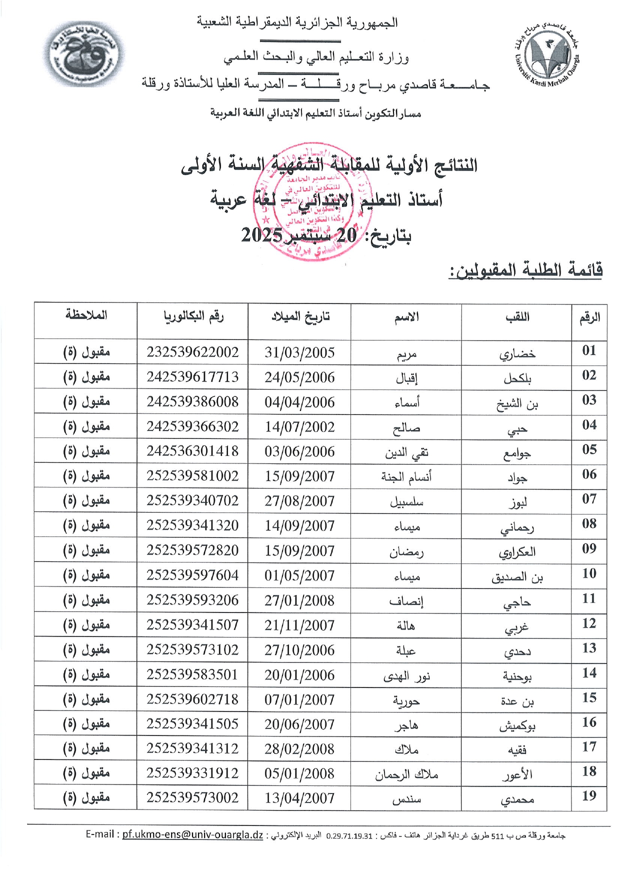 النتائج الأولية للمقابلة الشفهية page 0001